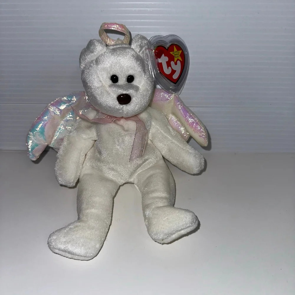 Ty Beanie Baby Halo Angel Bear Plush Toy White NEW NWT Canadian Tush Tag MINT